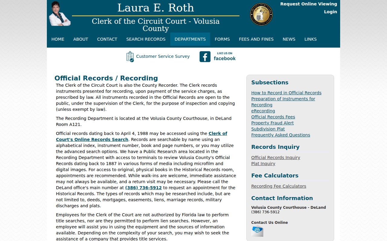 Deltona previous residents official records coverage