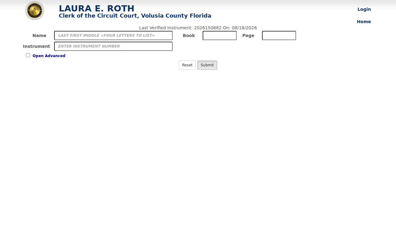 Deltona street directory Volusia official records inquiry